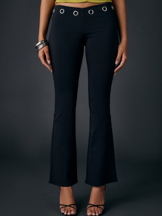 Urban Outfitters Pants - Urban Outfitters Black Flare Pants with Grommet Waist UO